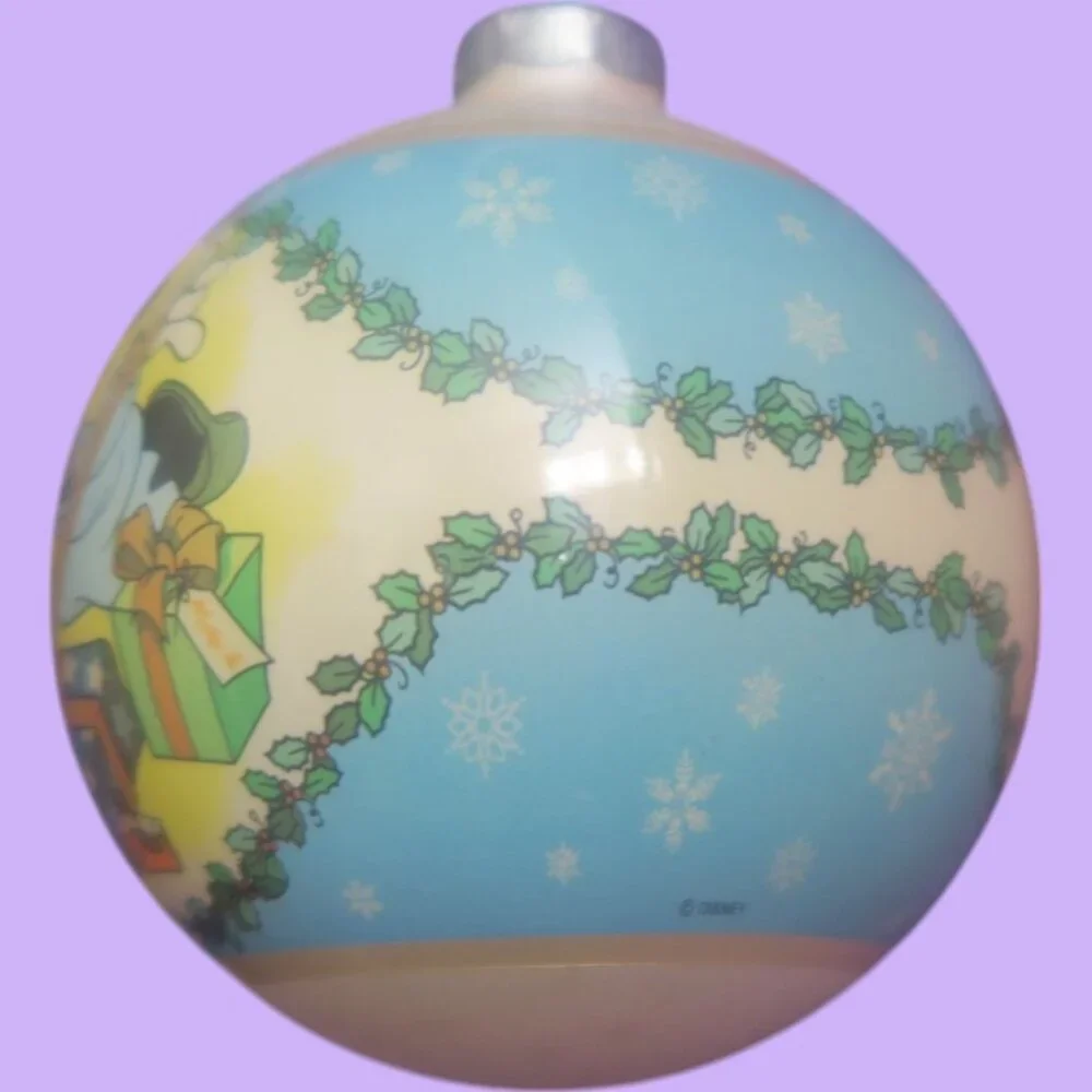 Disney vintage mickey mouse 1988 Christmas ornament twas the night in blue cream